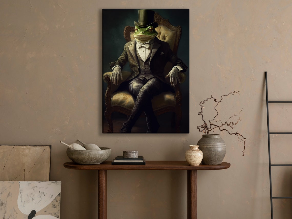 Distinguished Frog In Top Hat And Tuxedo Sitting In Armchair Poster - Image 3