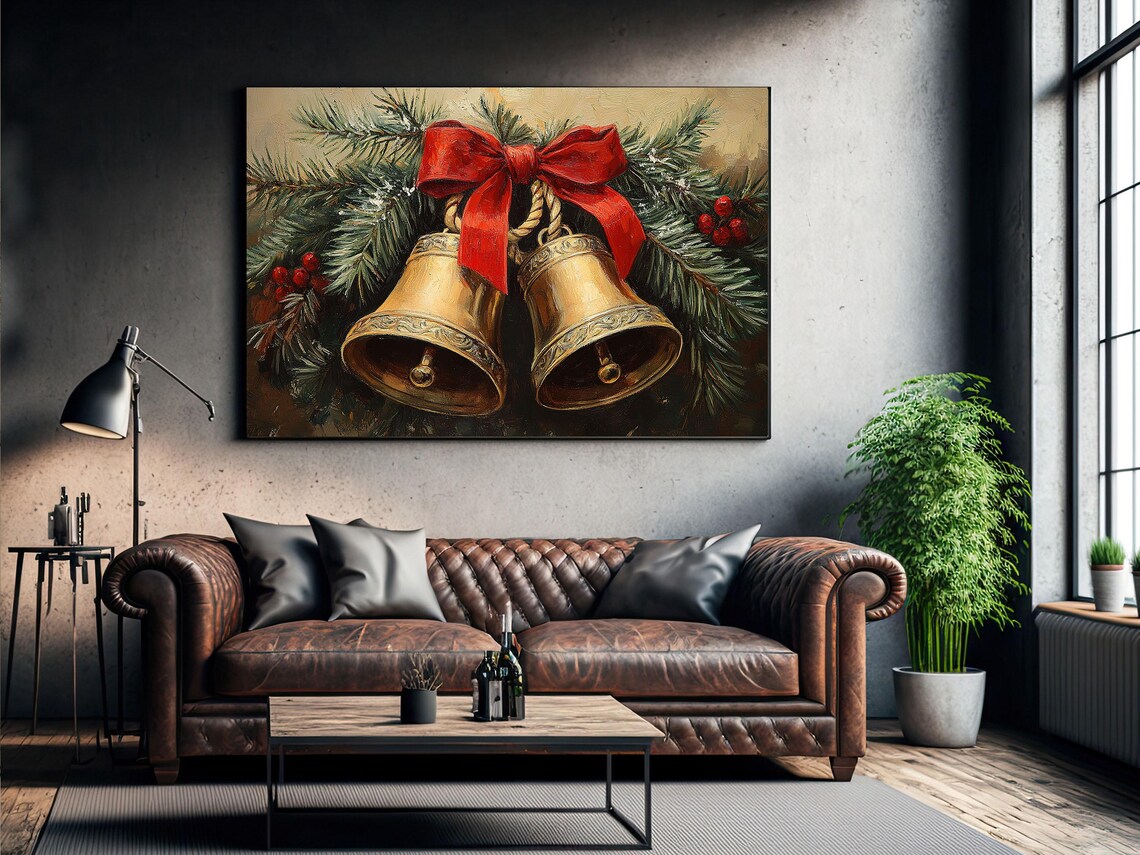 Vintage Jingle Bells Cozy Christmas Poster Print - Image 2