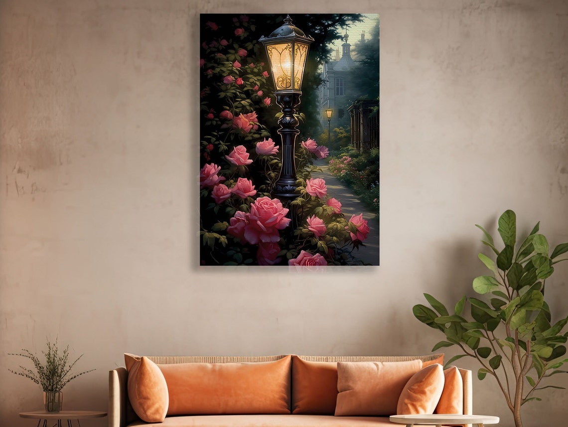 Vintage Roses In Light Painting Flowers Art Print Flowers Print Flowers Wall Decor Flowers Painting Dark Flowers Poster Print - Image 2