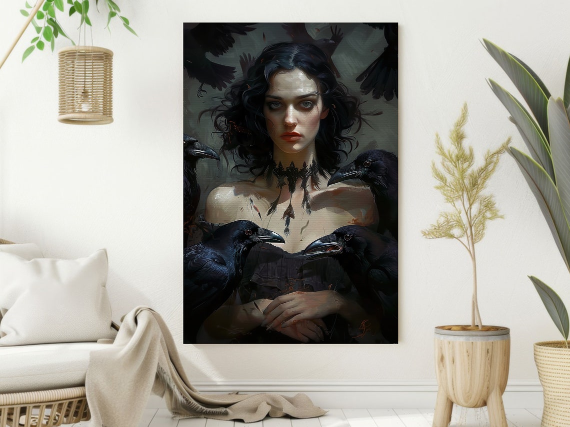 Dark Crow Witch, Halloween Poster Print - Image 2