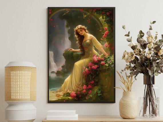 Vintage Victorian Woman Painting Victorian Art Print Victorian Print Dark Academia Art Gothic Art Print Victorian Poster Print