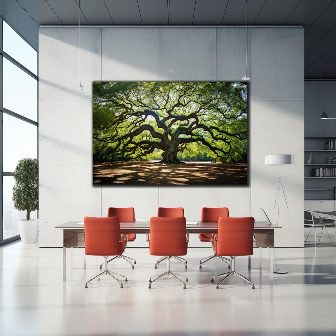 Angel Oak Tree Tempered Glass Print Wall Art Glass Printing South Carolina Historic Oak Tree Wall Decor Angel Oak Tree Wall Decor - Image 2