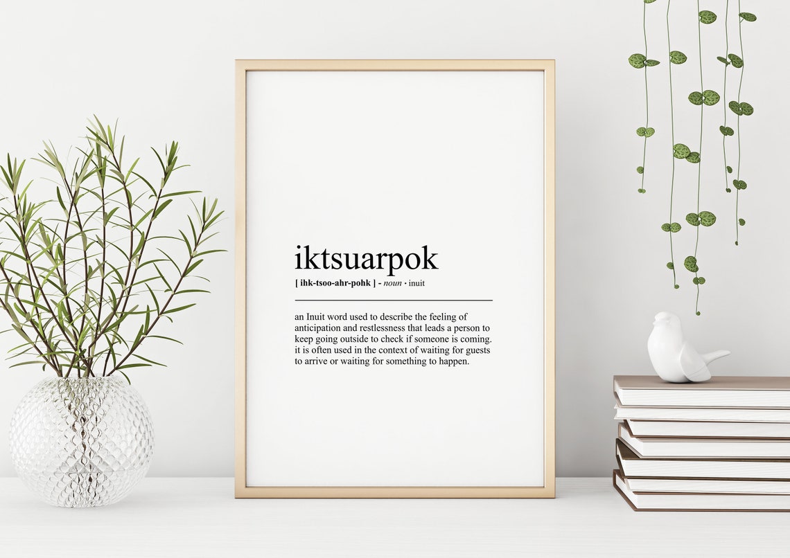 Iktsuarpok Inuit Word Definition Minimalist Dictionary Poster - Image 3