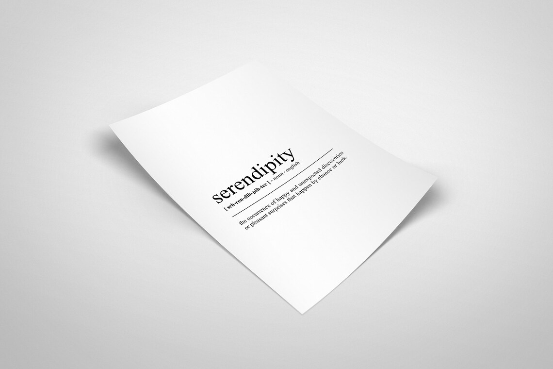 Serendipity Dictionary Print, Scandinavian Wall Art - Image 2