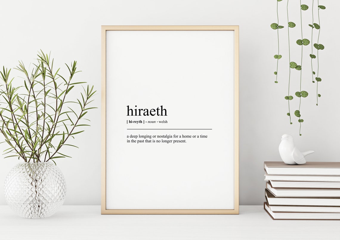 Hiraeth Welsh Typography Word Definition Minimalist Dictionary Poster - Image 3