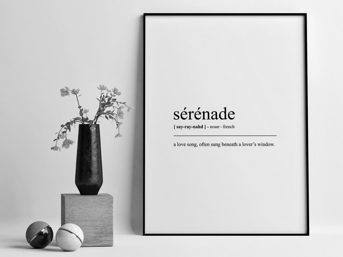 Serenade French Definition Minimalist Dictionary Poster Decor - Image 2