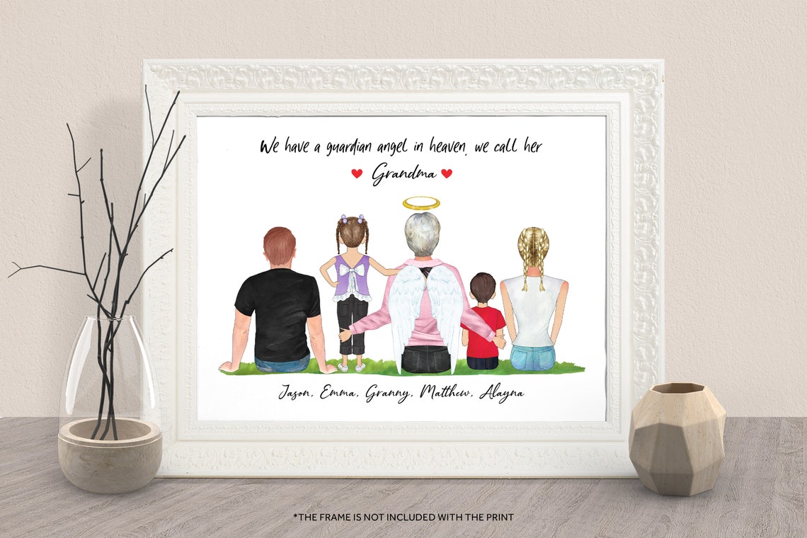 Personalized Grandma Memorial Print Gift Family Memorial Grandchildren Christmas Gift Remembrance Gift In Loving Memory Of Mom Granny Nana