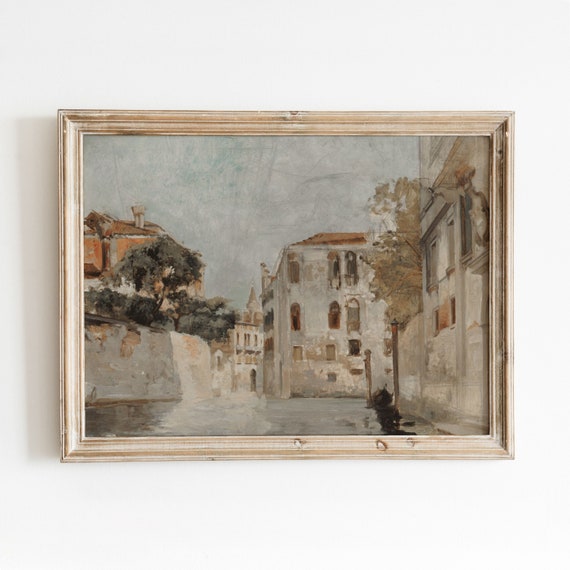 View Of Venice Vintage European City Art Print