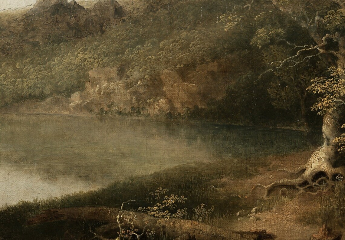 Antique Lake View Painting, Art Print - Image 2