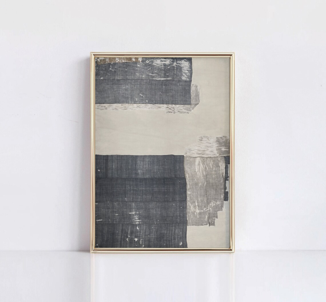 Ship Flag Fragment Vintage Textile Art, Geometric Artwork - Image 4