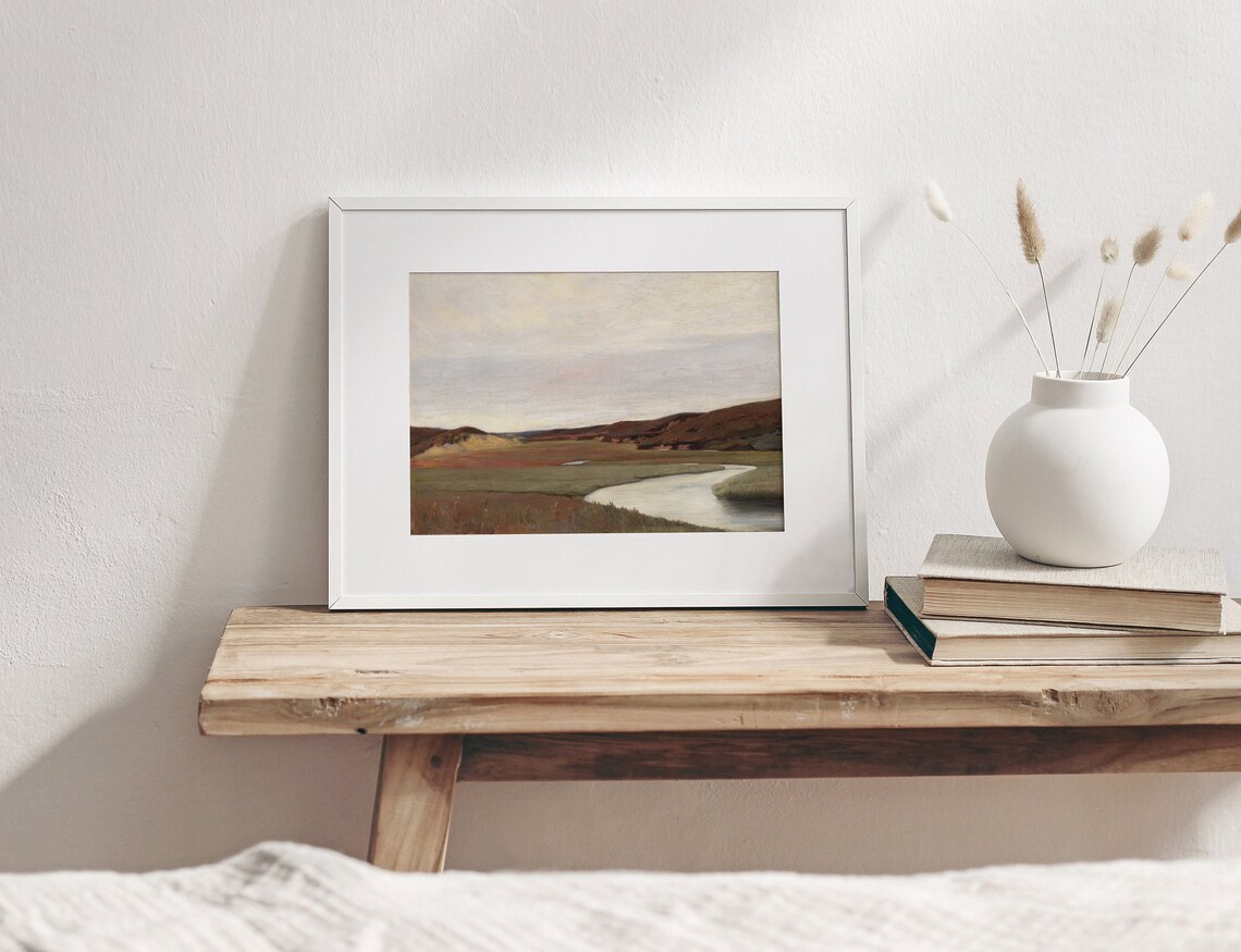 Winding River Landscape Vintage Stream Art Print - Image 3