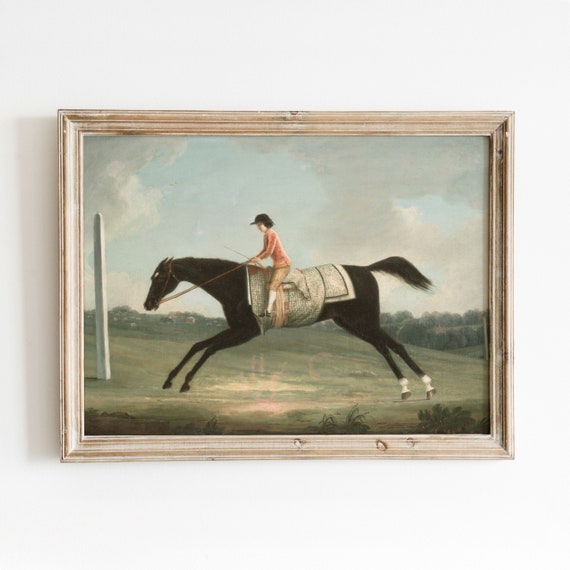 Jumping Horse Vintage Equestrian Art Print