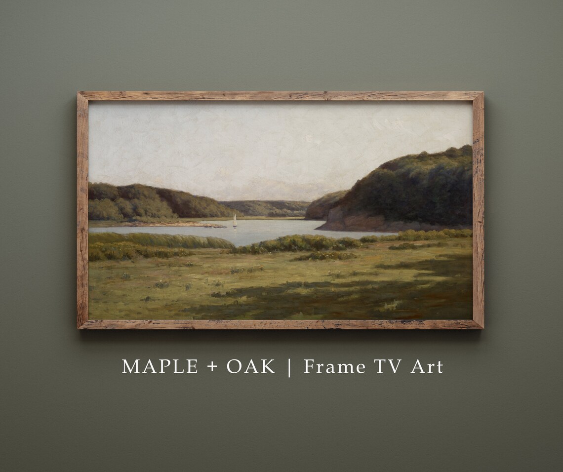 Vintage Coastal Inlet Landscape Art Print