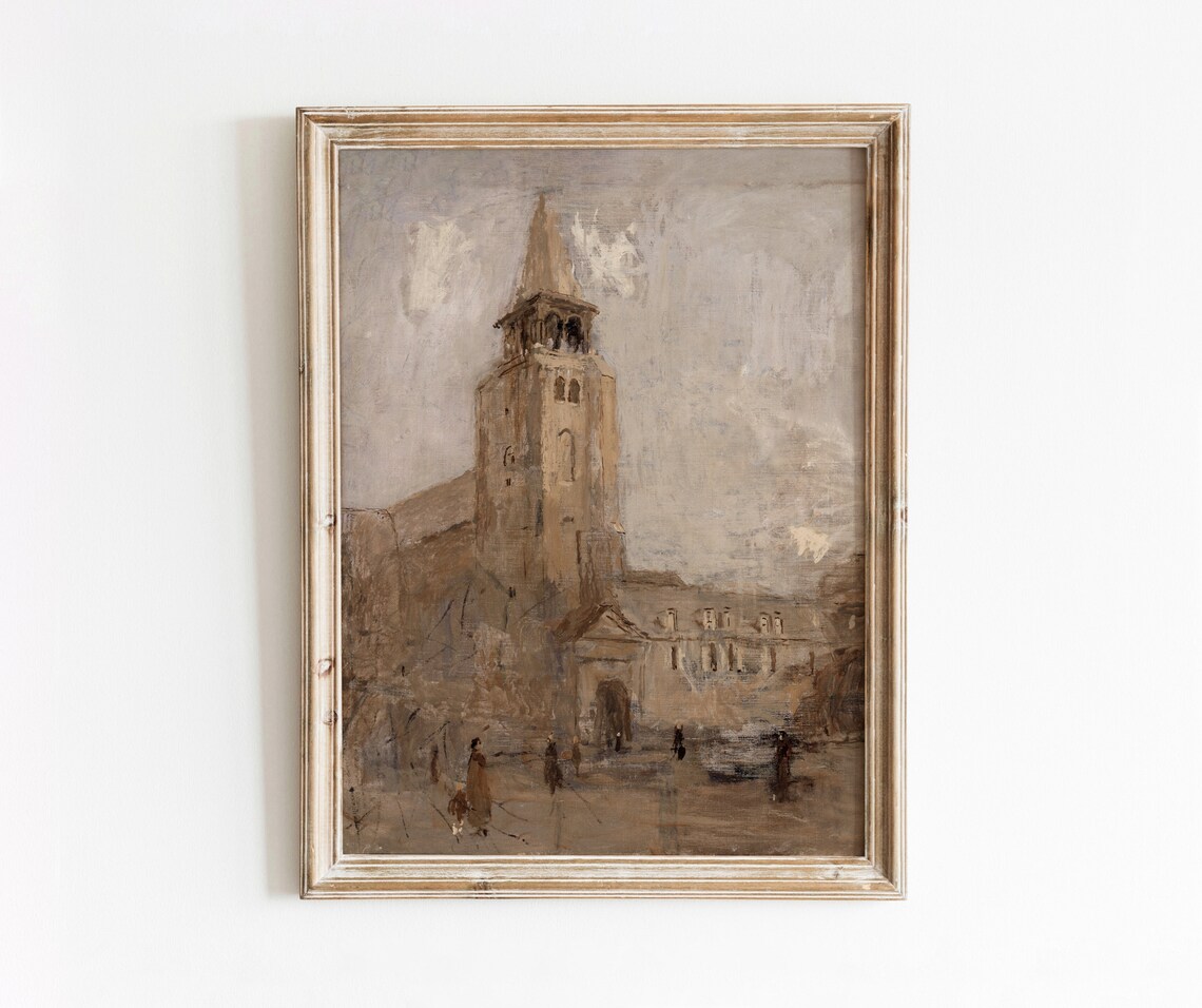 Church Of Saint Germain Des Prs Vintage City Church Art Print