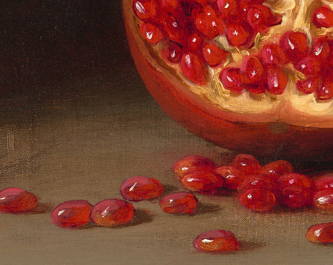 Pomegranate Still Life Vintage Fruit Art Print - Image 3