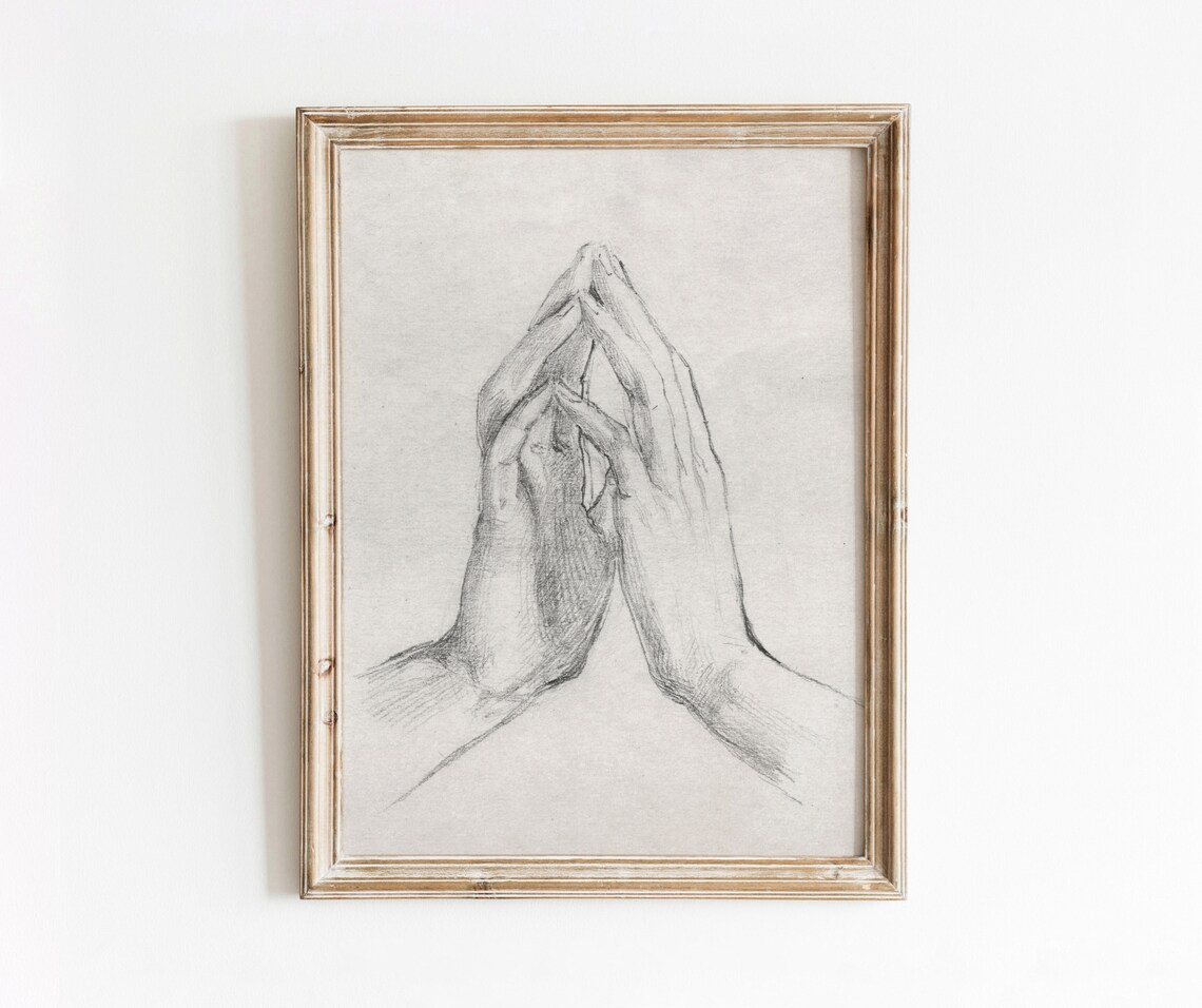 Hand Study Vintage Hand Sketch Art Print