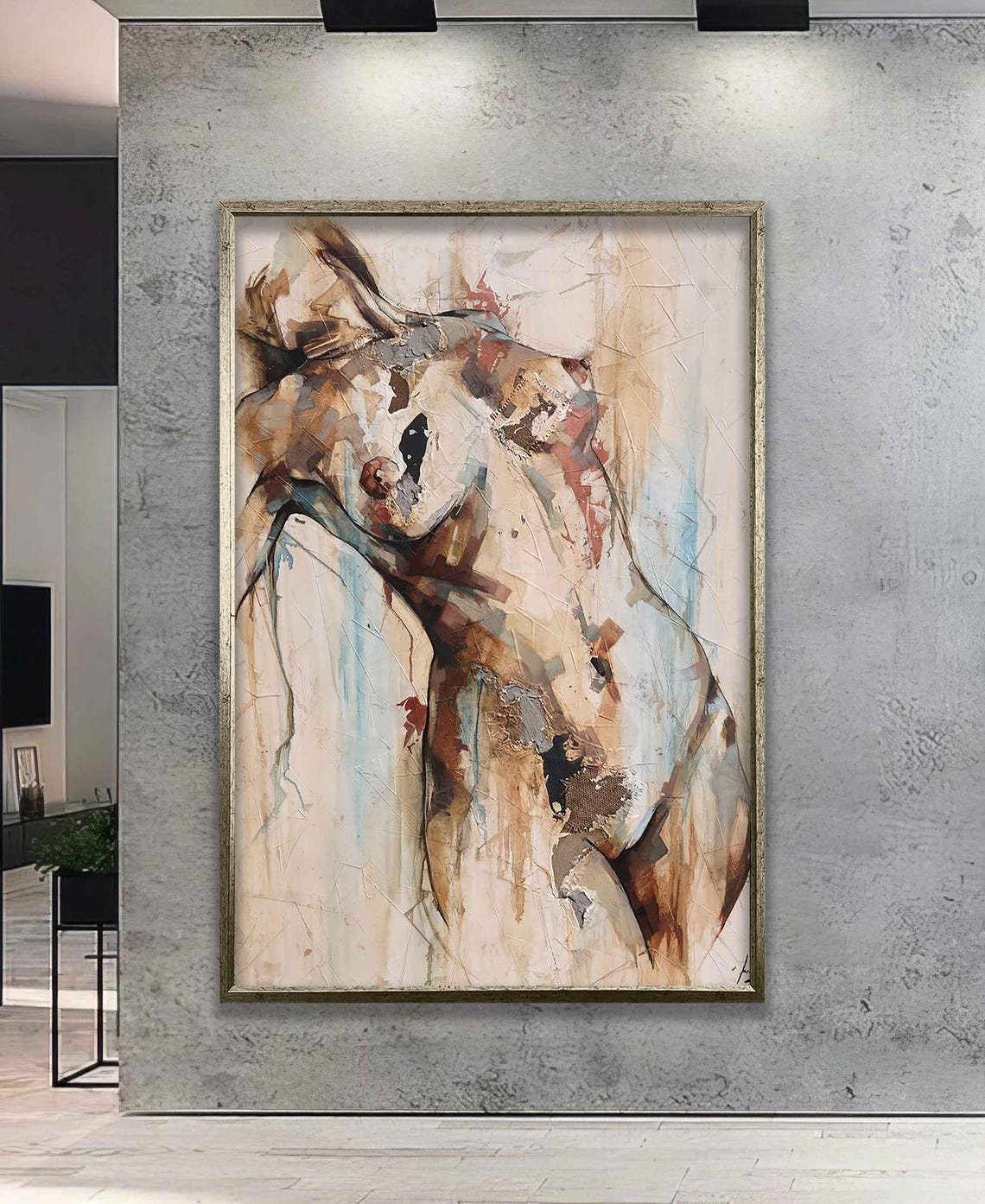 Nude Abstract Painting Wall Art Erotic Abstract Art Print Poster Print Knife Style Decor Sexy Girl Bedroom Decor - Image 4