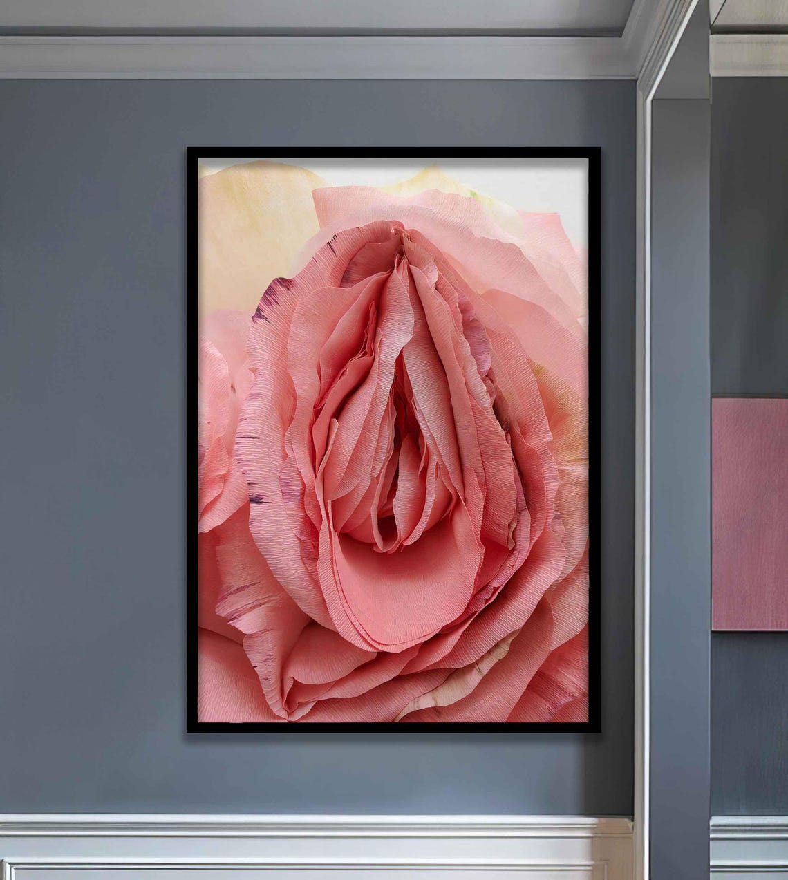Blush Pink Rose Extreme Close Up Romantic Floral Photography Poster - Image 4