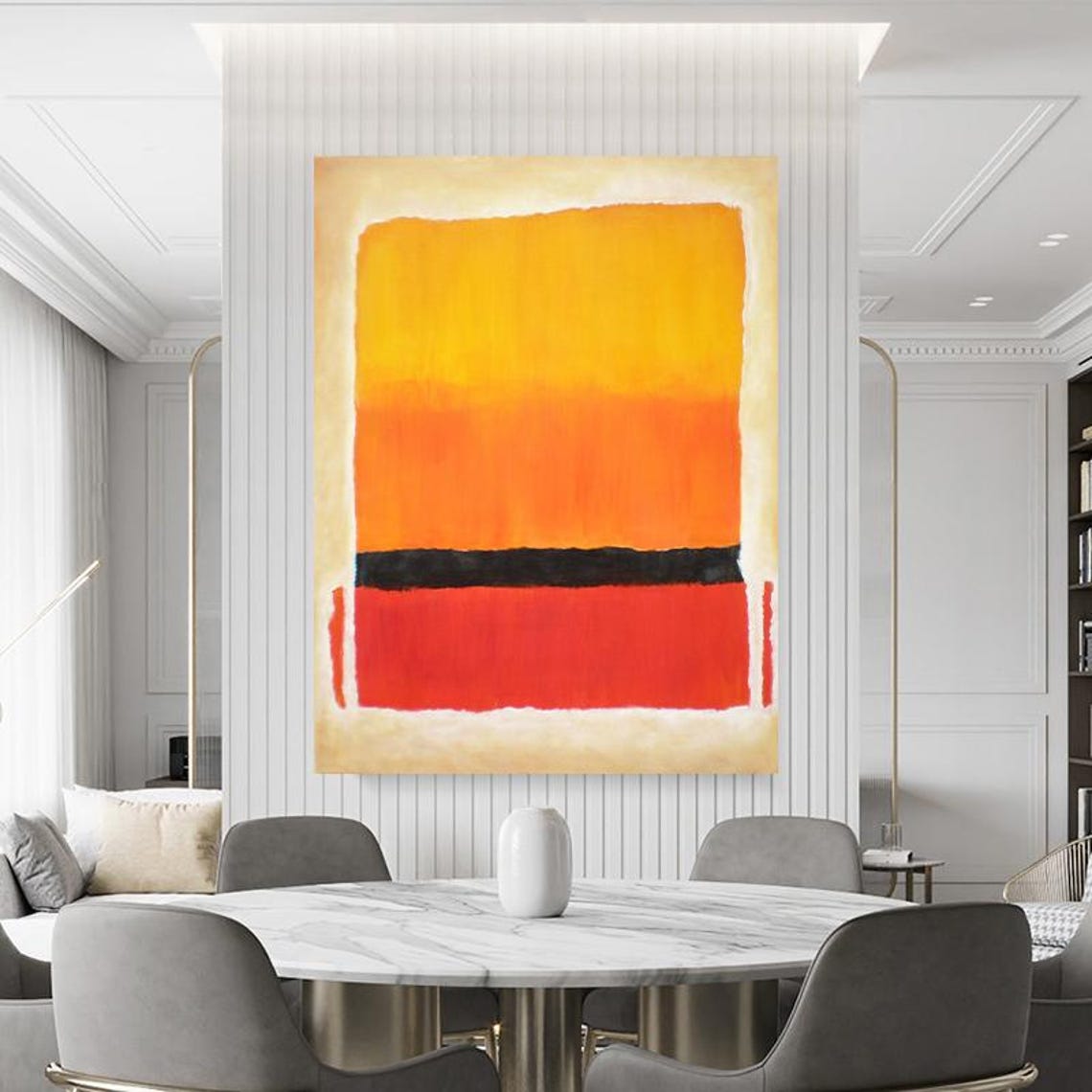 Vibrant Orange Red Yellow Abstract Color Block Rothko Style Poster - Image 3