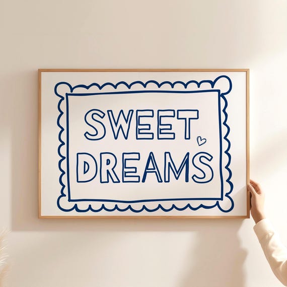 Sweet Dreams Print Bedroom Wall Art Digital Download