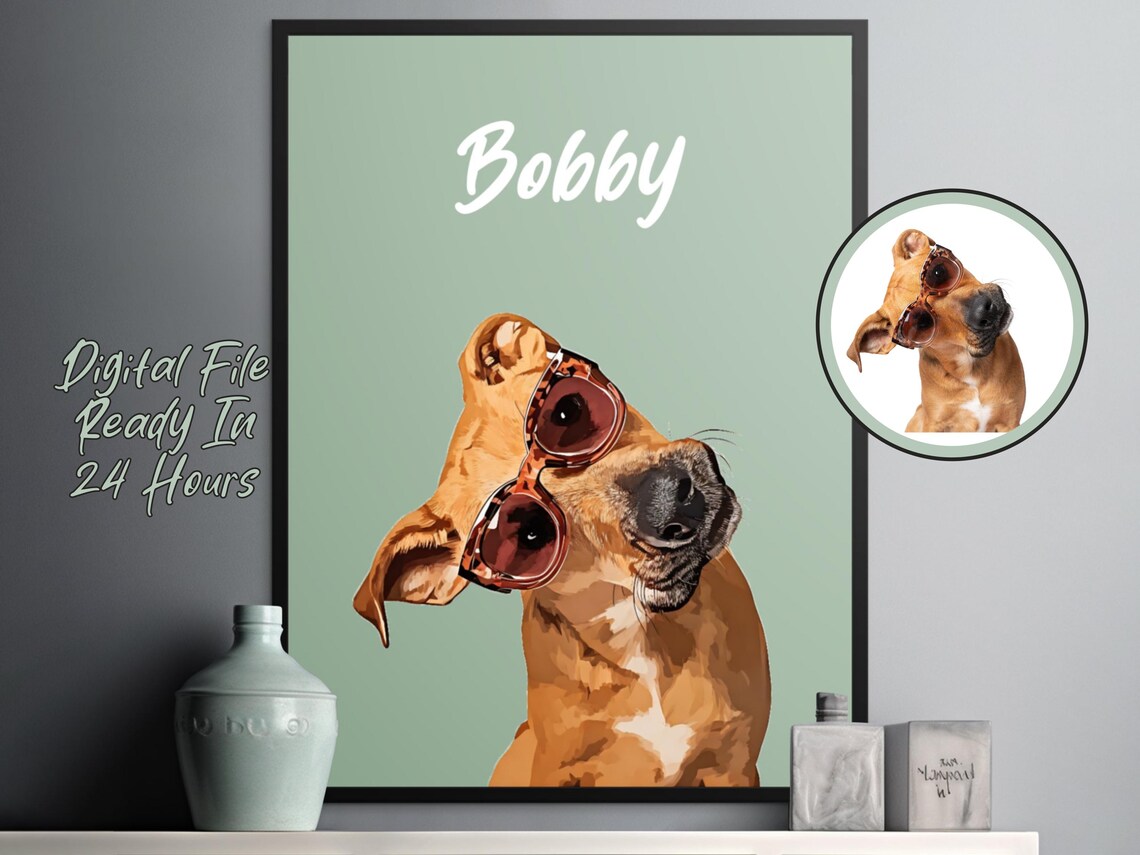 Customizable Pet Poster, Personalized Dog Portrait