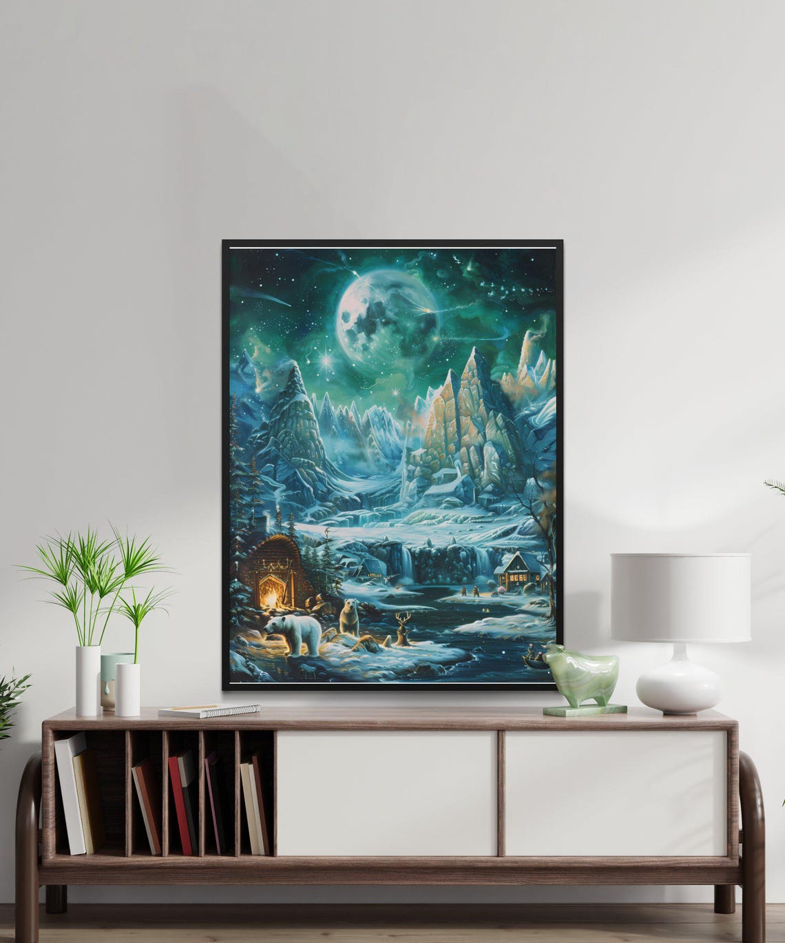 Stunning Alaska Landscape Wall Art Northern Lights Aurora Borealis Mountain Scenery Print Nature Decor For Home - Image 4