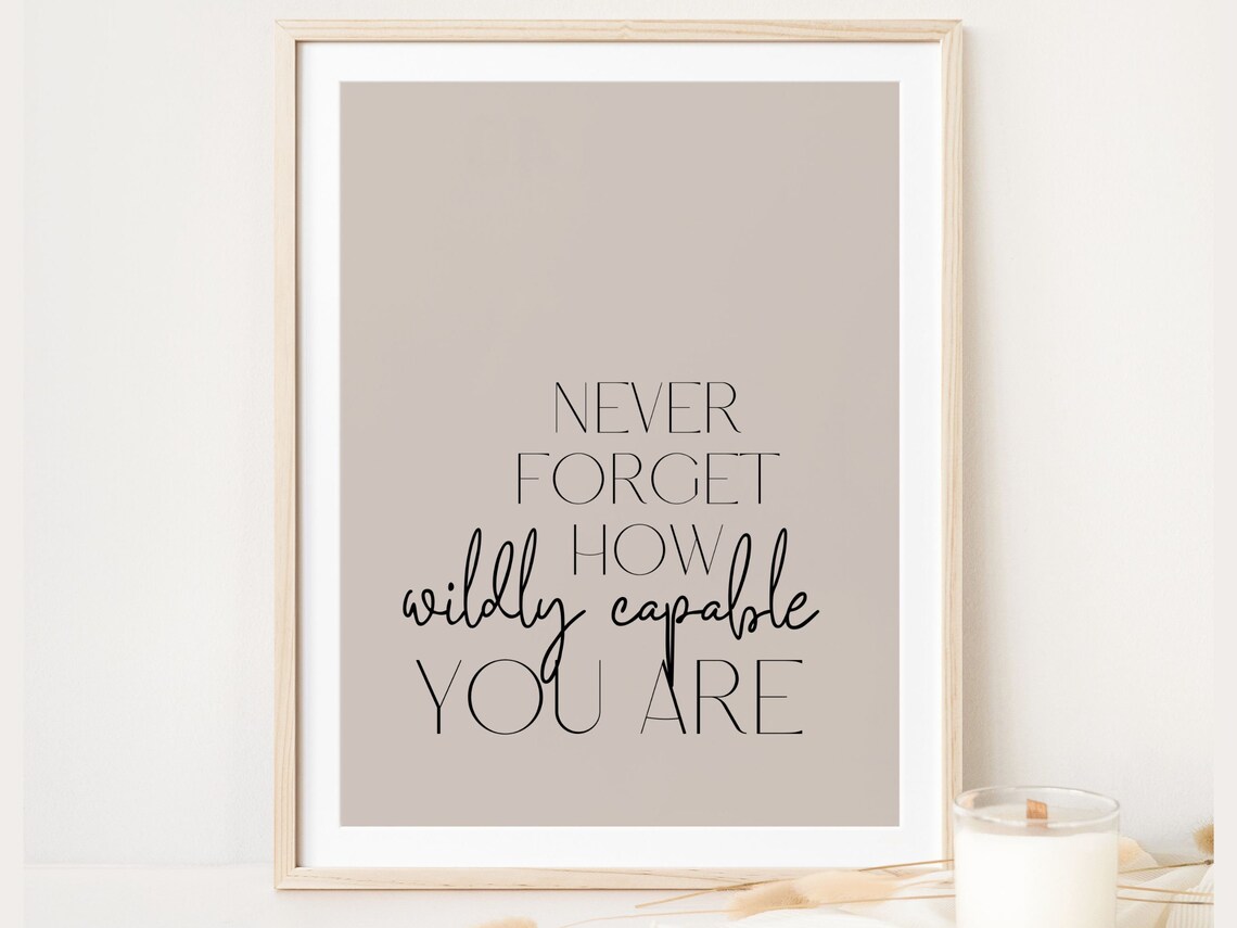 Never Forget How Wildly Capable You Are Beige Office Affirmation Poster