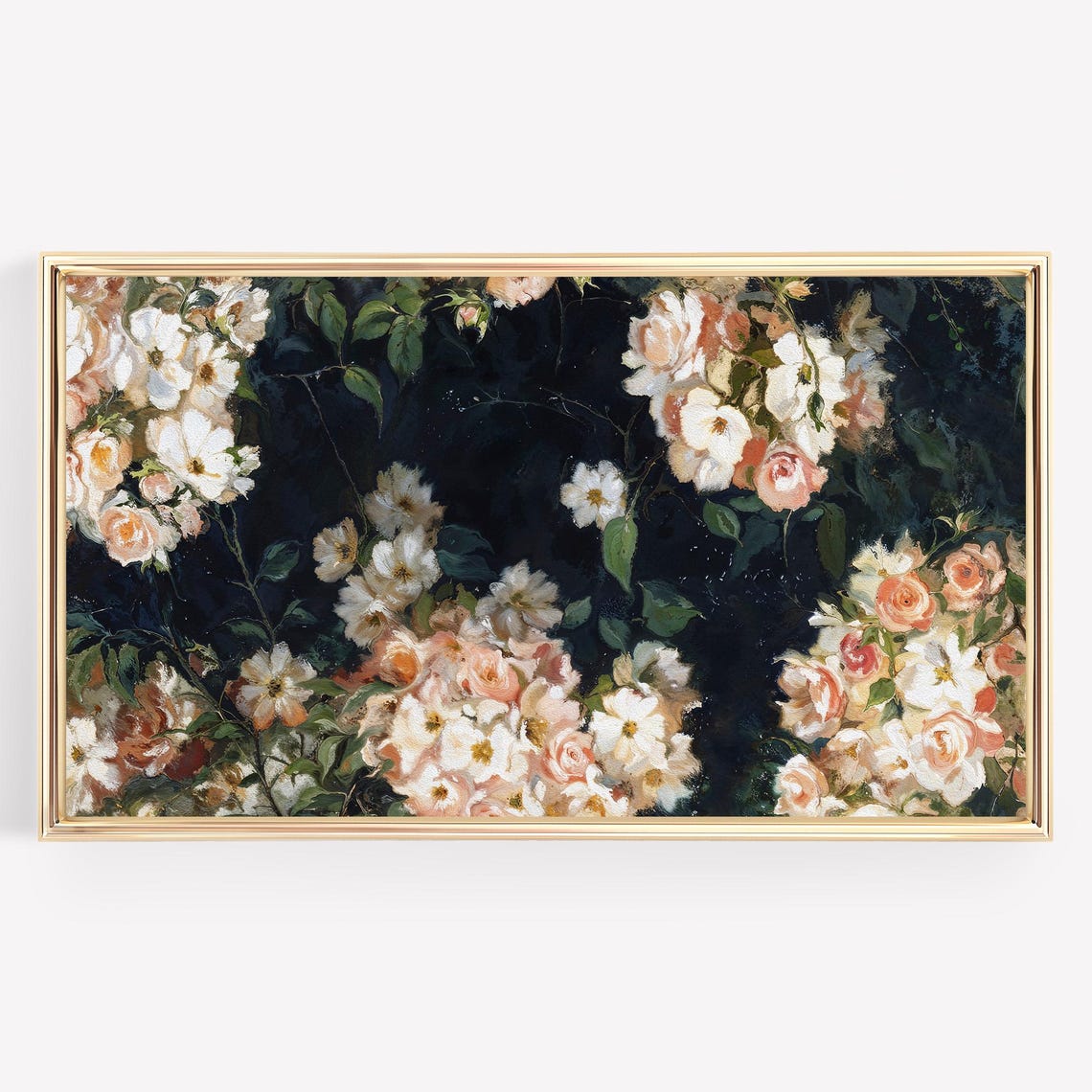 Floral Spring Frame Tv Art Moody Abstract White Flowers - Image 3