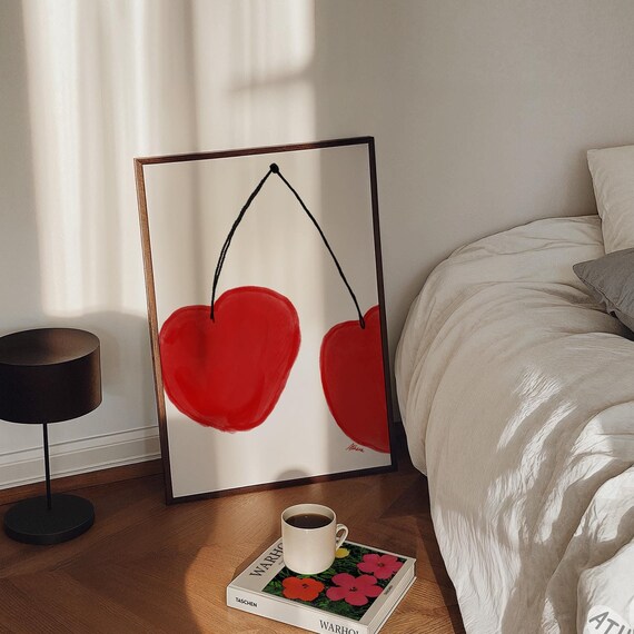 Cherry Poster, Mid-Century Kitchen Art Print