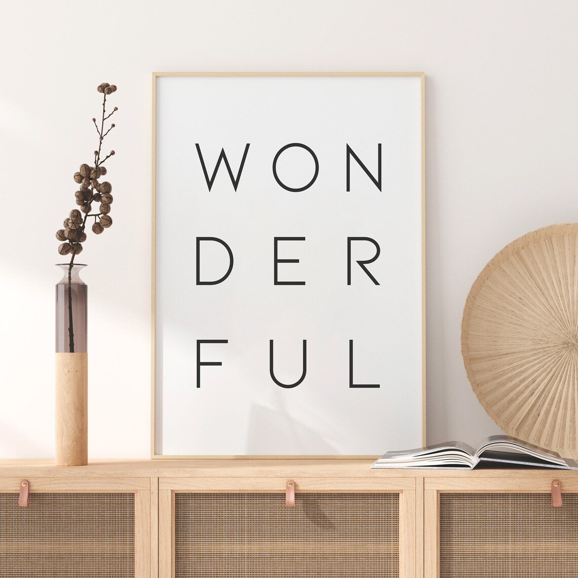 Wonderful Print Quote Typography Art Print, Bedroom Decor - Image 2