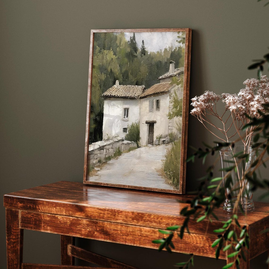 Rustic Countryside House Painting Charming Neutral Farmhouse Path Scene Vi135 - Image 6