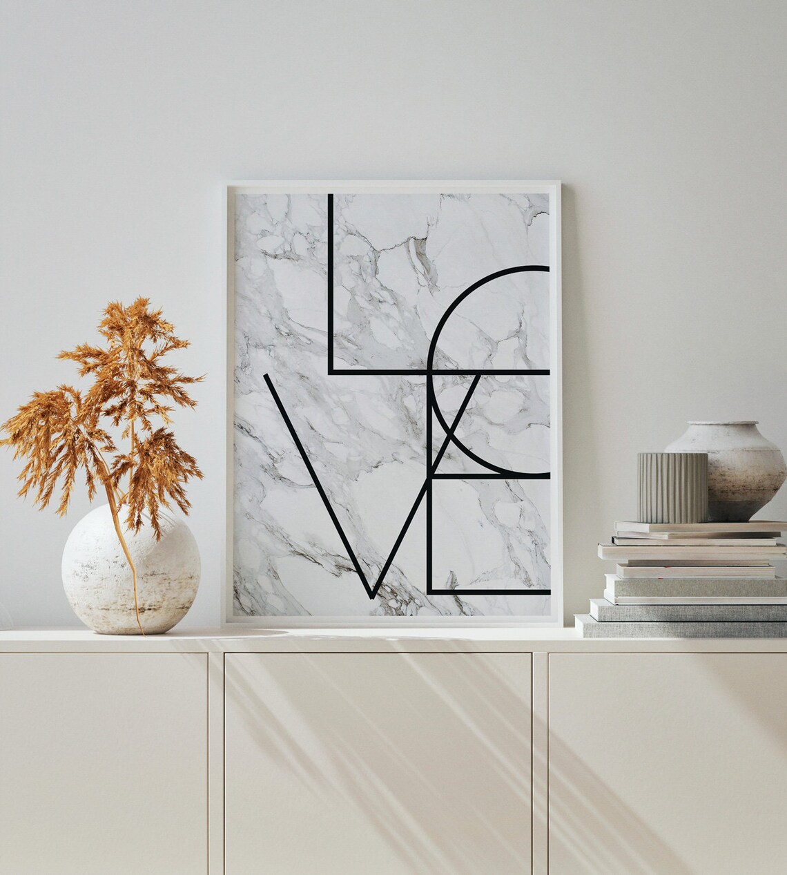 Love Typography Art Print, Monochrome Modern Decor