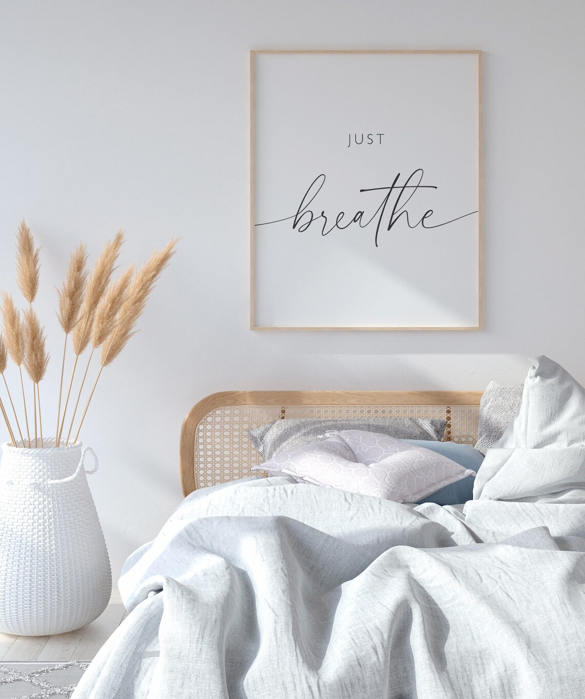 Just Breathe Inspirational Quote Art Print - Image 4
