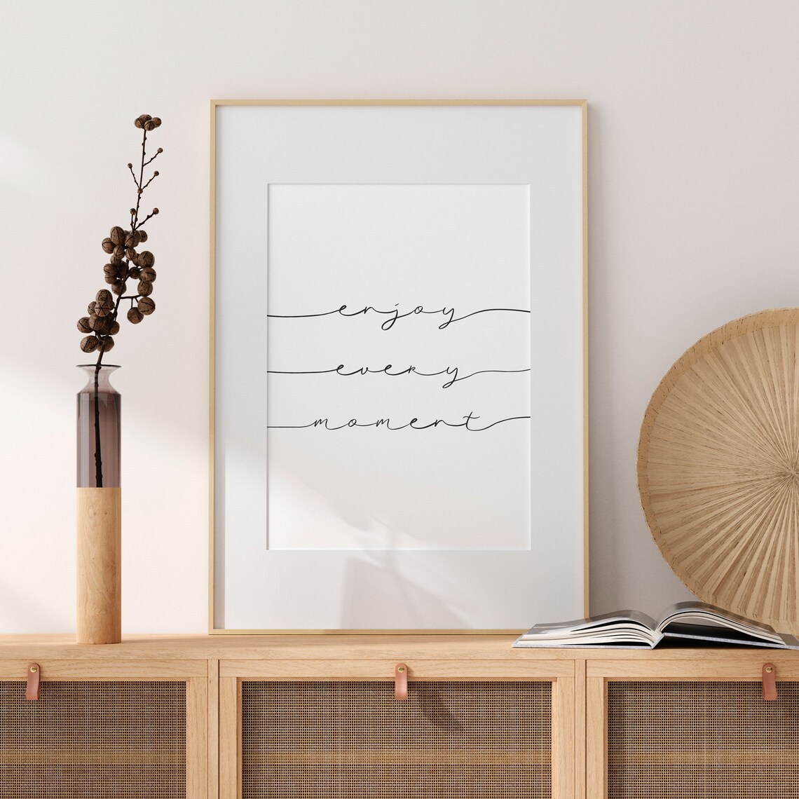 Enjoy Every Moment Minimalist Boho Art Print - Image 3