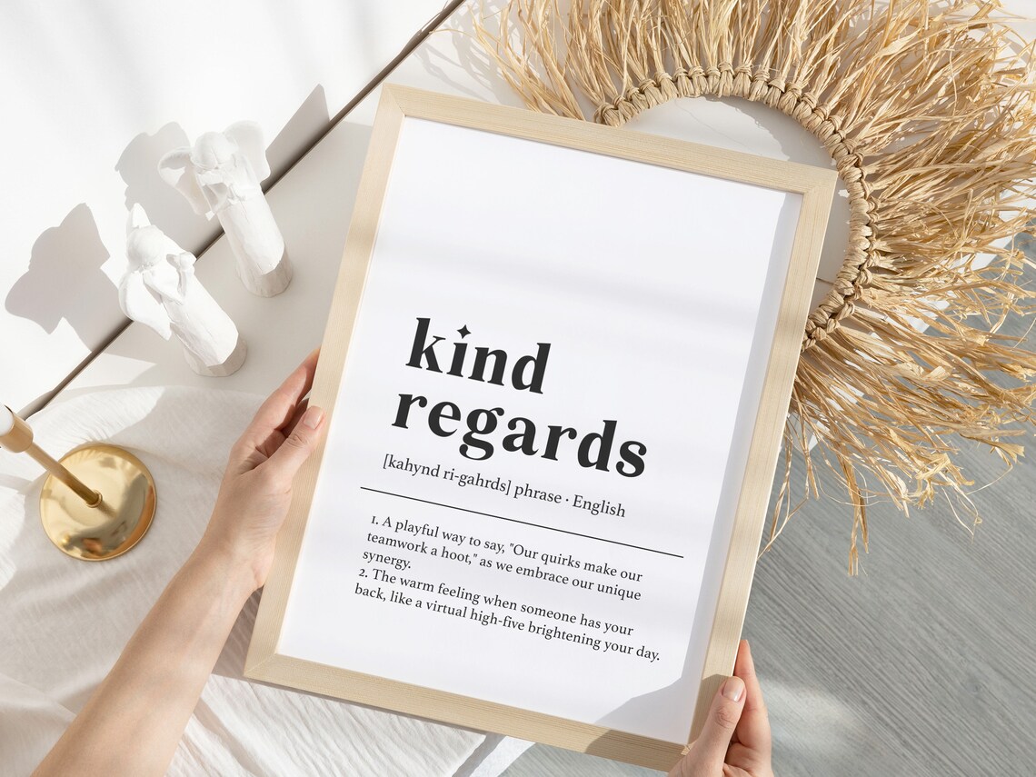 Kind Regards Funny Office Decor Definition Print - Image 4