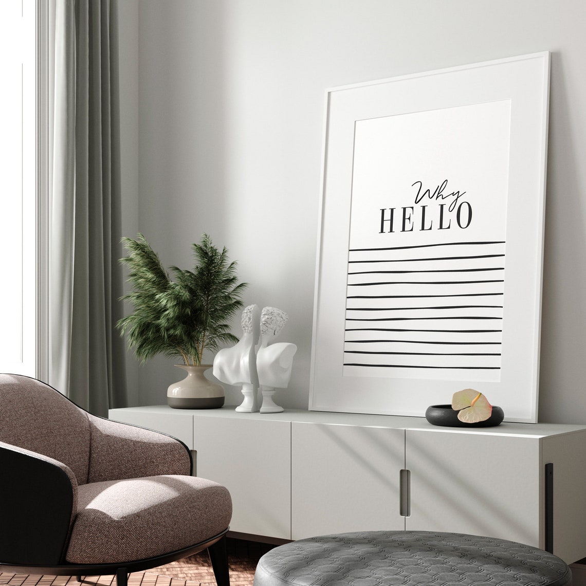 Why Hello Typography Wall Art Print - Image 3