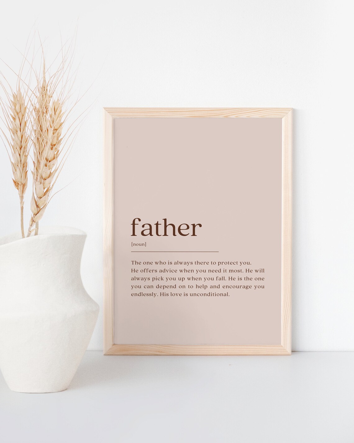 Father Definition, Minimalist Modern Art Print