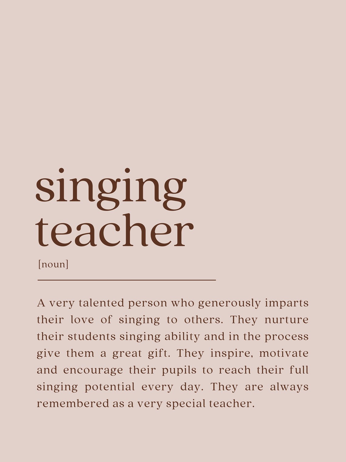 Singing Teacher Definition Art Print, Teacher Gift - Image 2