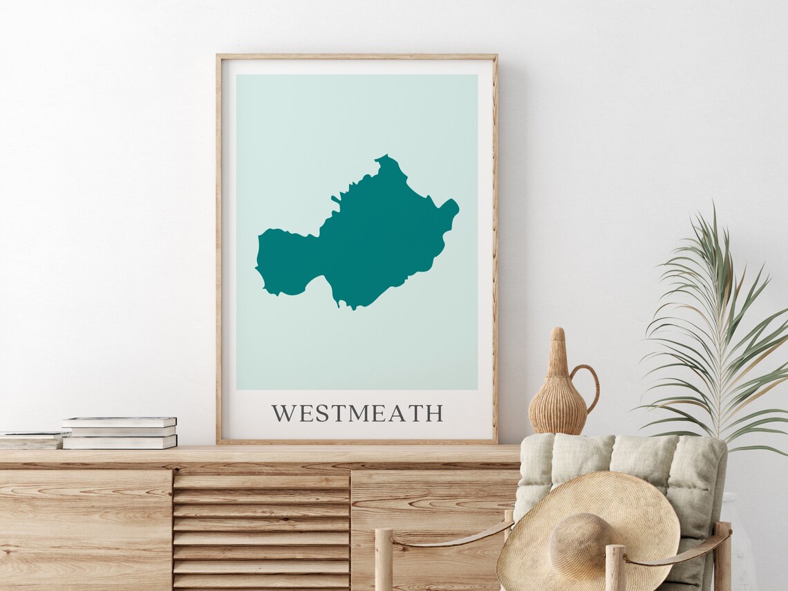 County Westmeath Map, Irish Wall Art Print - Image 2