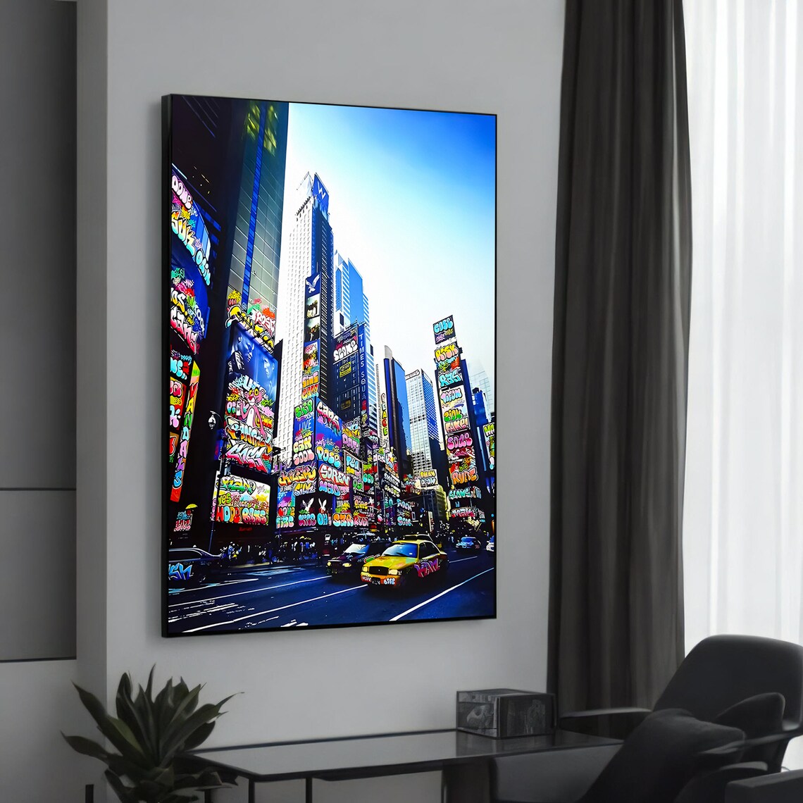 Graffitifilled Cityscape - Urban Graffiti Art Print