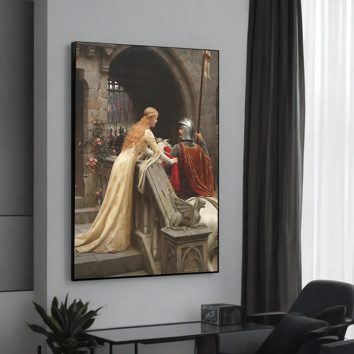 Edmund Blair Leighton God Speed Medieval Knight Classic Art Poster