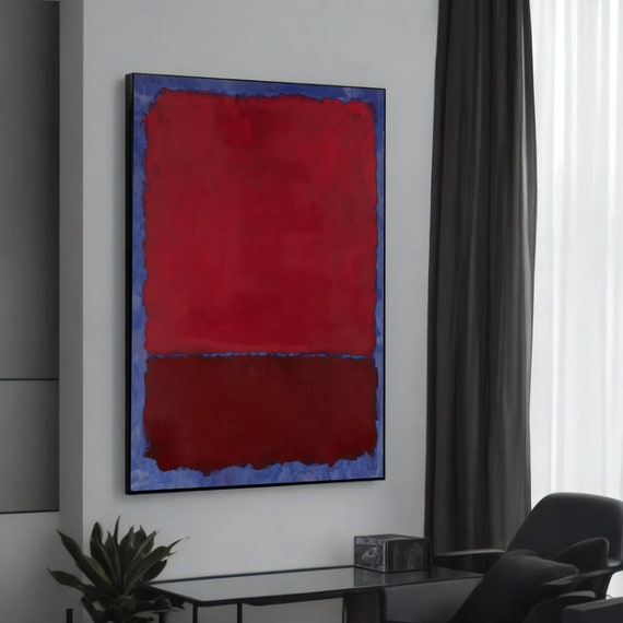 Striking Red And Blue Mark Rothkoinspired Abstract Canvas Painting Modern Art For Home Decor Gift
