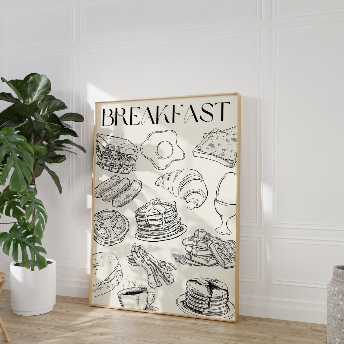 Sketch Style Breakfast Foods Illustrated Kitchen Decor Poster - Image 4