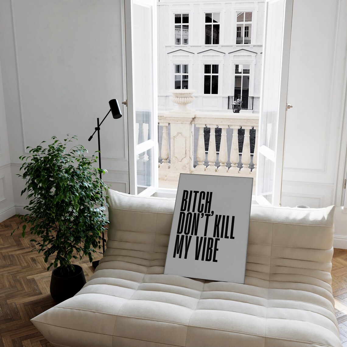 Bitch Don't Kill My Vibe Typography Poster, Minimalist - Image 2