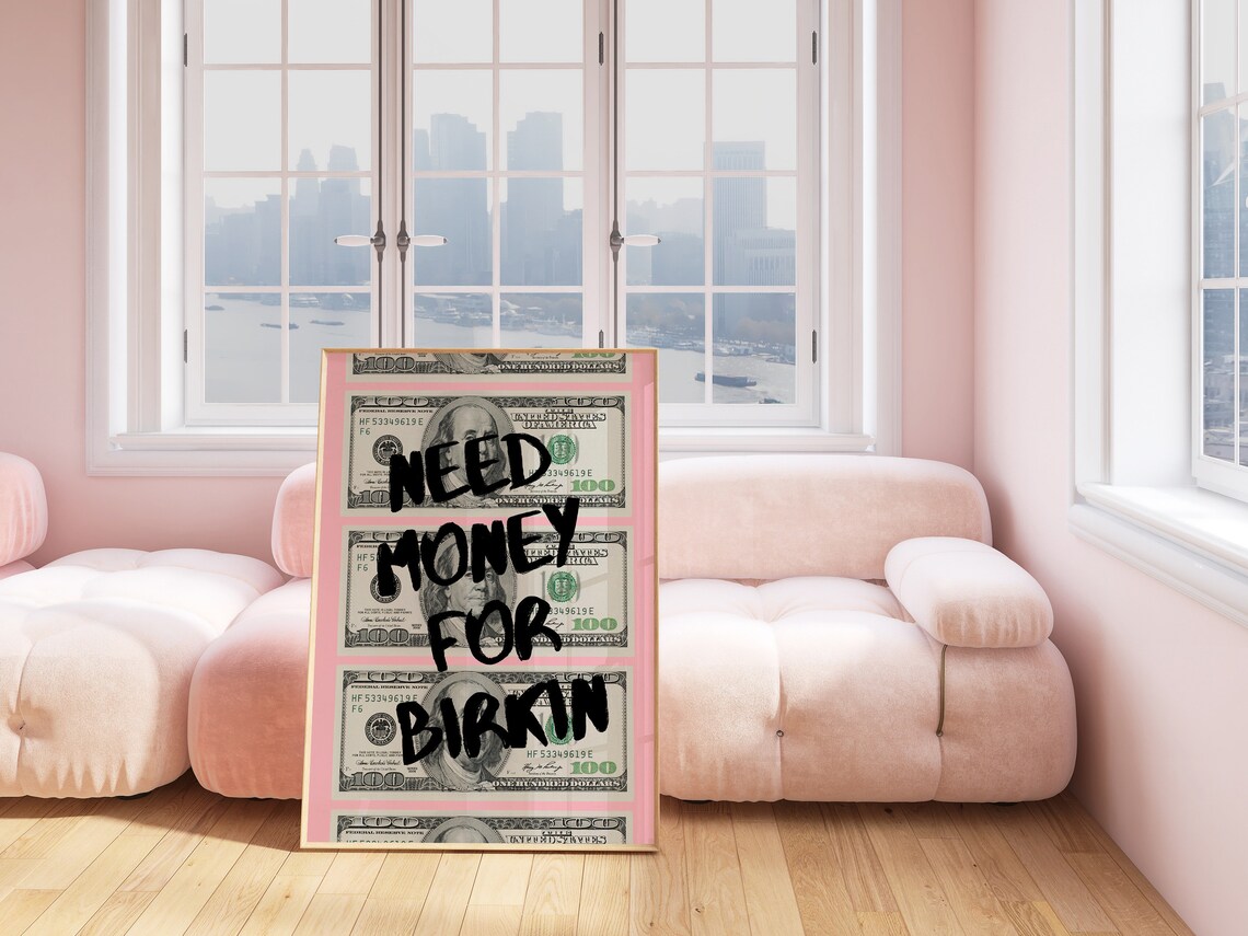 Pink Graffiti Money Poster Print, Preppy Room Decor - Image 4