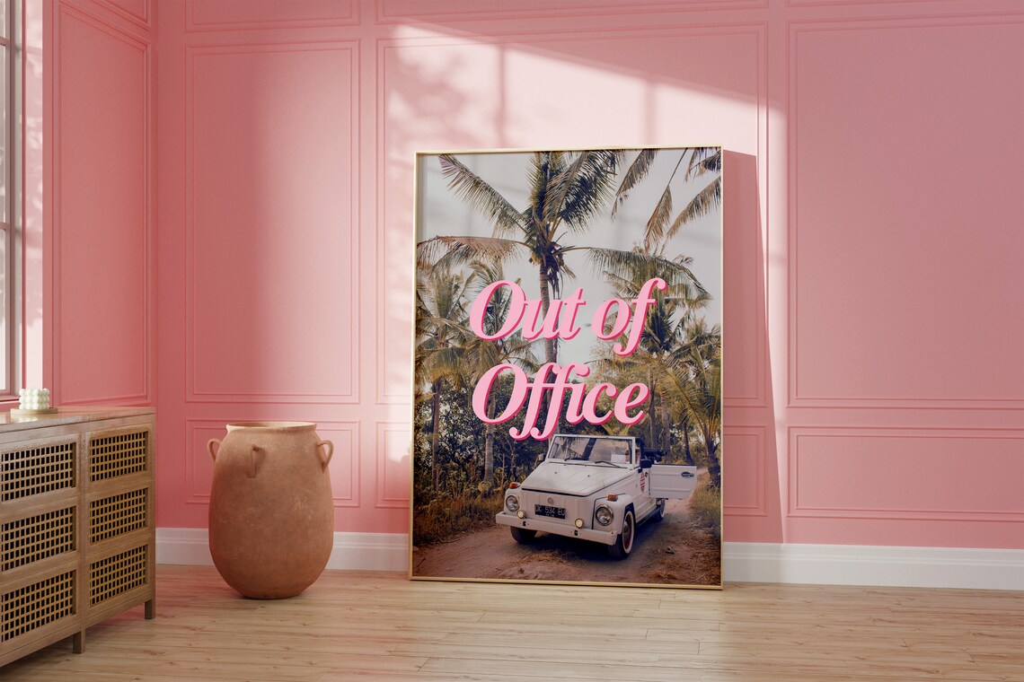 Out Of Office Vintage Summer Poster Print - Image 4
