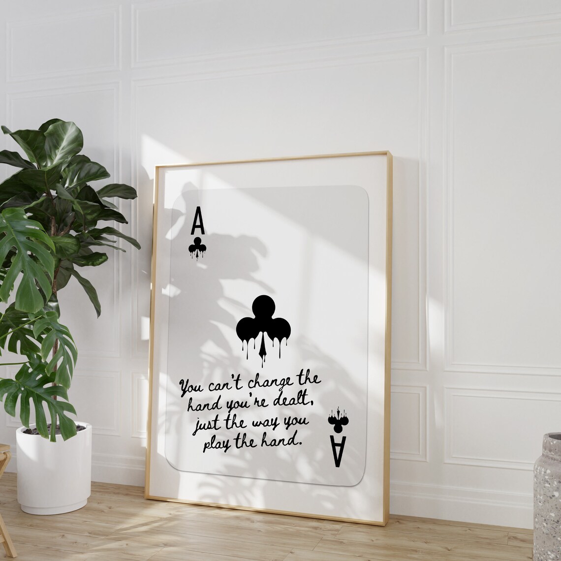 Playing Card Quote Print, Retro Ace of Clubs - Image 4