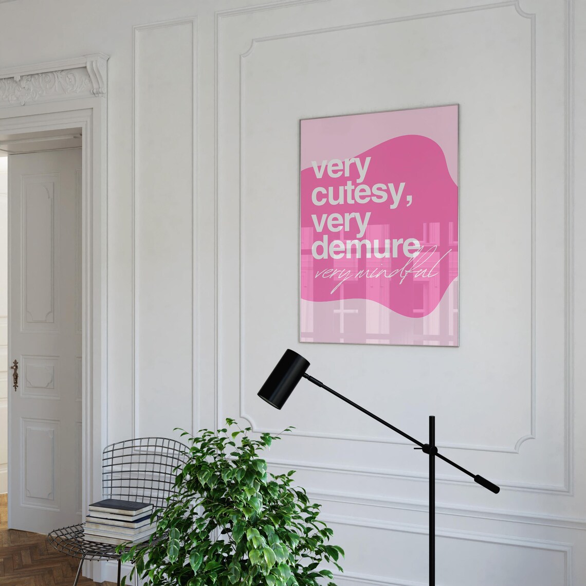 Very Demure Very Cutesy Typography Quote Art Print - Image 4