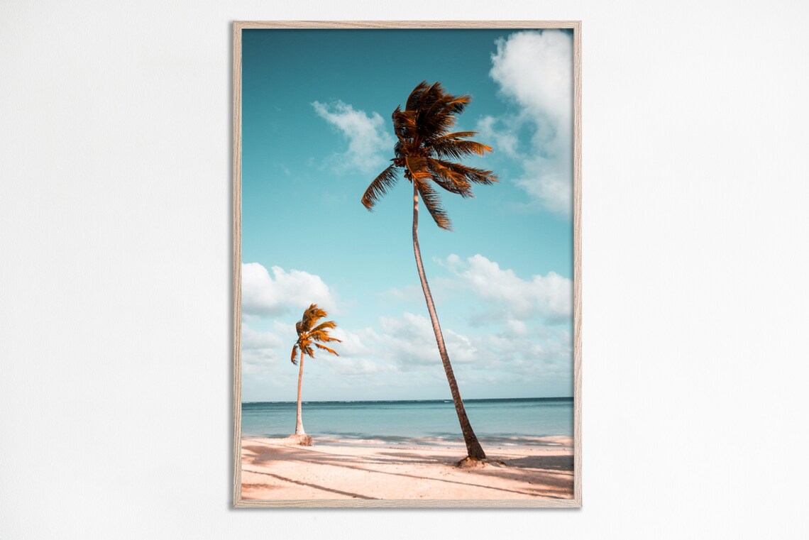 Palm Wall Art Tree Print Tropical Beach Modern Pastel Palms Summer Leaves Photo