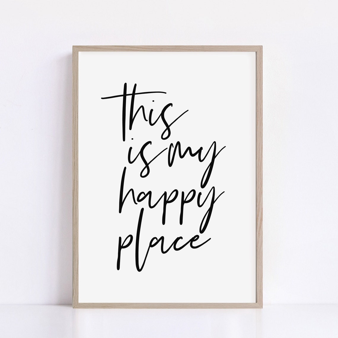 This Is My Happy Place Script Typography Home Quote Wall Poster - Image 2